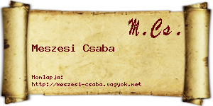 Meszesi Csaba névjegykártya